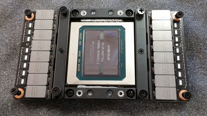 Close-Up Photo of the NVIDIA Tesla P100 NVLink GPU