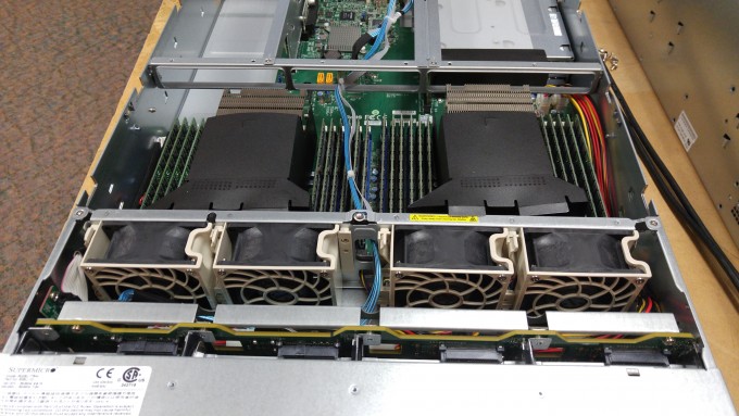 Close-up photo of the Supermicro SYS-6028U-TR4 2U server supporting 3 DIMMs per channel